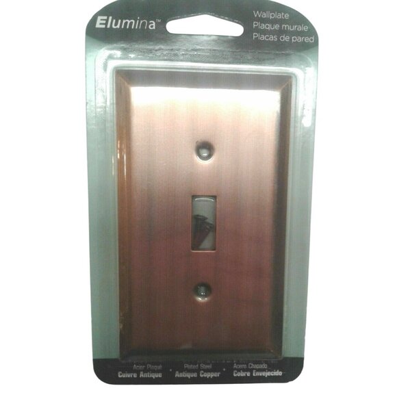 Elumina Decor Antique Copper Plated Steel Wall Plate Light Switch Screws NEW - Picture 1 of 3